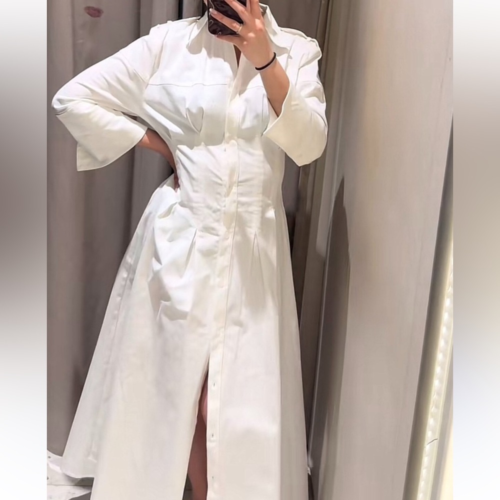 Zara White Midi Dress - Picture 2 of 14